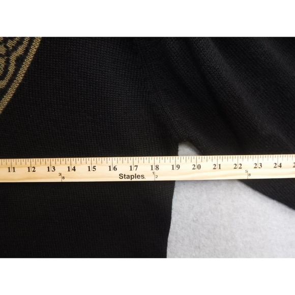 Woman's Herman Geist Hand Embroidered Wool Acrylic Fox V-neck Pullover Sweater L - Picture 8 of 9